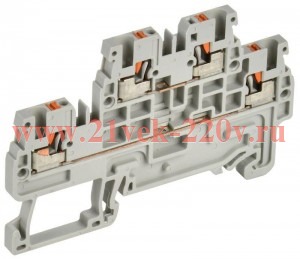 Колодка клеммная CP-ML 2 ур. 1.5кв.мм сер. IEK YCT23-00-2-K03-001