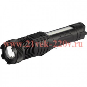 Фонарь светодиодный UA-401 универсальный аккумуляторный 3Вт LED+3Вт COB оптический Zoom 3 режима маг