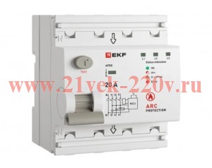Устройство защиты от дугового пробоя (УЗДП) 3P+N 20А PROxima EKF afdd-4-20-pro