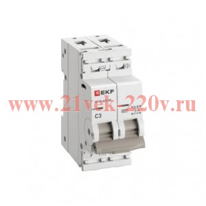 Выключатель автоматический модульный 2п С 3А 6кА ВА 47-63N DC PROxima EKF M63DC623C