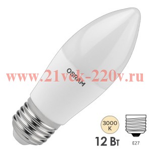 Лампа светодиодная свеча Osram Value CLB100 12SW/830 3000K 220V E27 FR 960Lm тепло-белый свет 4099854308758