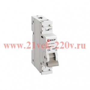 Выключатель автоматический модульный 1п С 4А 6кА ВА 47-63N DC PROxima EKF M63DC614C