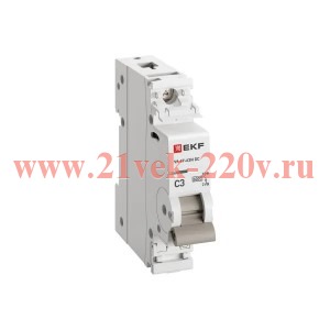 Выключатель автоматический модульный 1п С 3А 6кА ВА 47-63N DC PROxima EKF M63DC613C