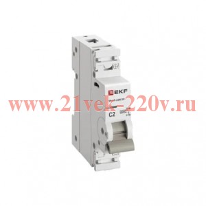 Выключатель автоматический модульный 1п С 2А 6кА ВА 47-63N DC PROxima EKF M63DC612C