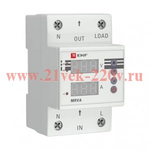 Реле напряжения и тока с дисп. 2 мод. MRVA 63A EKF MRVA-63A-v2