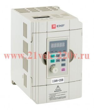 Преобразователь частоты VECTOR-100 2.2/4кВт 1х230В бел. EKF VT100-2R2-1B-W