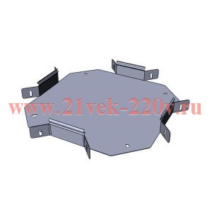 Ответвитель крестообраз. 100x200мм плоский EKF x10020007-FL