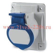 Розетка панельная с наклоном скрытой установки DKC Quadro IP44 16A 2P+E 230V