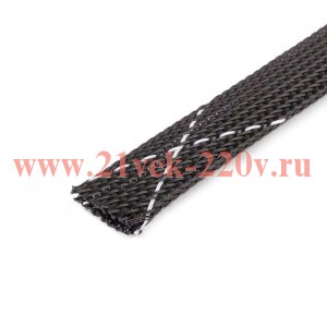 Оплетка кабельная из полиэстера XP-8 черн./бел. (уп.100м) Fortisflex 102335