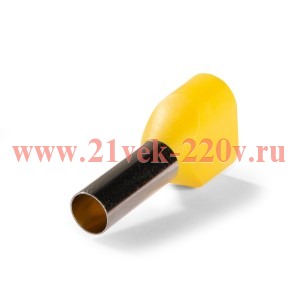 Наконечник штыревой втулочный изолированный НШВИ(2) 6.0-14 ЕВРО желт. КВТ 103249