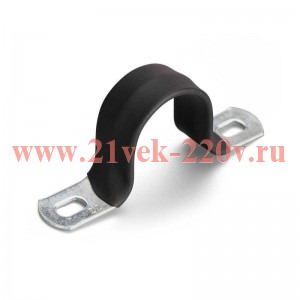 Скоба крепежная двухлапковая СМД-П d12-13мм метал. с полимер. покрытием (уп.100шт) Fortisflex 62979