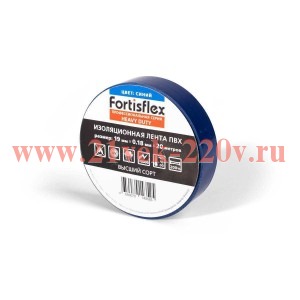 Изолента ПВХ 19x0.18x20 Heavy Duty синяя (Fortisflex)