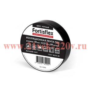 Изолента ПВХ 19х0.13х20 черн. Fortisflex 90816