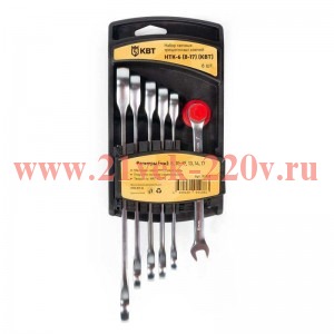 Набор гаечных комбинированных трещоточных ключей НТК-6 (8-17) KBT-PROFESSIONAL КВТ 91948