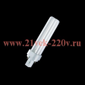 Лампа люминесцентная компактная DULUX D 18W/21-840 G24d-2 (холодный белый 4000К) OSRAM