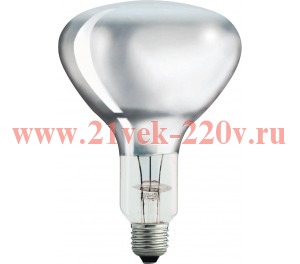 Лампа инфракрасная FL-IR R125 375W CLEAR E27 230V прозрачное стекло (инфракрасная лампа)