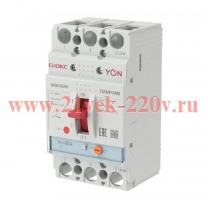 Выключатель автоматическийYON MGS125 3P 64-80A 25kA YON (группа DKC) MGS125M-3TAMF0080