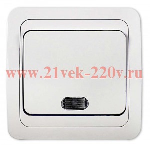 Выключатель 1-кл. CLASSICO с подсвет. 2121 бел. ASD / IN HOME 4680005959853