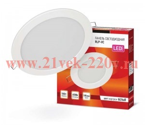Светильник светодиодный RLP-VC 18Вт 230В 6500К 1440лм 185мм бел. (Аналог Downlight) IP40 IN HOME 469