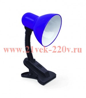 Светильник настольный под лампу СНП-01Ф на прищепке 40Вт E27 фиол. (мягкая упак.) IN HOME 4690612012