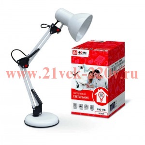 Светильник настольный под лампу СНО-15Б на основании 60Вт E27 бел. (коробка) IN HOME 4690612012896
