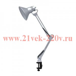 Светильник настольный под лампу СНС-13С на струбцине 60Вт E27 серебр. (коробка) IN HOME 469061201288
