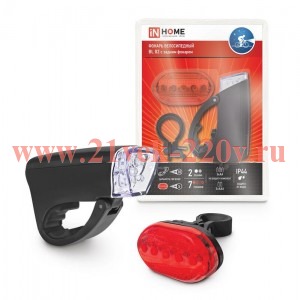 Фонарь велосипедный BL 02 5LED с задним фонарем 3AA 2 реж. с кронштейном черн. IN HOME 4690612035215