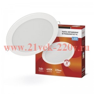 Светильник светодиодный RLP-VC 24Вт 4000К IP40 1920лм 230В 220мм кругл. встраив. панель бел. IN HOME