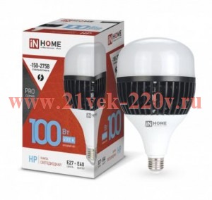 Лампа светодиодная LED-HP-PRO 100Вт грушевидная 6500К холод. бел. E27 9500лм 230В с адаптером E40 бе