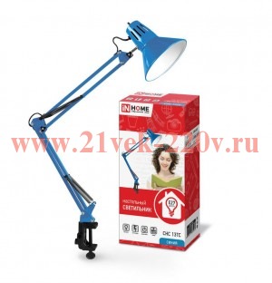 Светильник настольный под лампу СНС 13ТС на струбцине 60Вт E27 230В (коробка) син. IN HOME 469061203