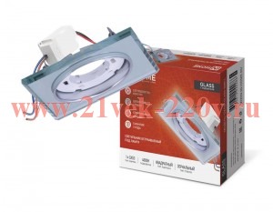 Светильник встраиваемый GX53R-glass SMR-L КВАДРАТ с подсветкой 4К под GX53 зеркальный IN HOME 469061
