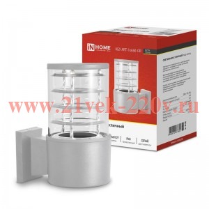 Светильник уличный односторонний НБУ ART-1хA60-GR алюм. под лампу 1хA60 E27 230В CITY IP65 сер. IN H