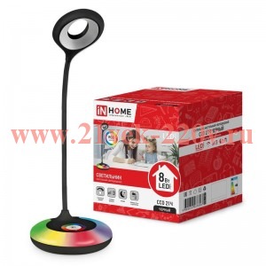 Светильник светодиодный настольный ССО 21Ч 8Вт 6500К 640лм RGB-подсветка сенсор-диммер с адаптером ч