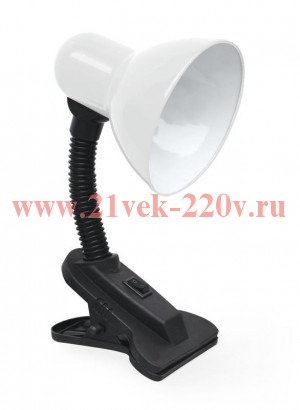 Светильник настольный под лампу на прищепке СНП 21Б 40Вт Е27 230В (с подвесом) бел. IN HOME 46906120