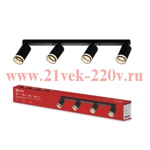 Светильник потолочный НПБ СПОТ-4xGU10-AR-BL под GU10 500х55х135мм линейный черн. IN HOME 46906120582