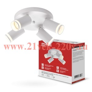 Светильник потолочный НПБ СПОТ-4RxGU10-AR-WH под GU10 с круглой базой бел. IN HOME 4690612058238