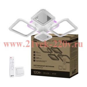 Светильник светодиодный ELEGANT SPACE-120RGB-WH-BG 120Вт 3000-6500К 8400лм 230В 530х530х125мм пульт