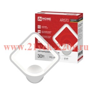 Светильник светодиодный ELEGANT ARISTO-WH 30Вт 3000-6500К 2400лм 230В STEP COLOR бел. IN HOME 469061