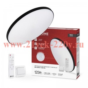 Светильник светодиодный NEO SIMPLE-125RC-BL 125Вт 230В 3000-6500К 10000лм 460х67мм с пультом ДУ черн