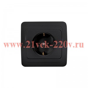 Розетка 1-м с заземл. CLASSICO 2028B черн. IN HOME 4690612061108