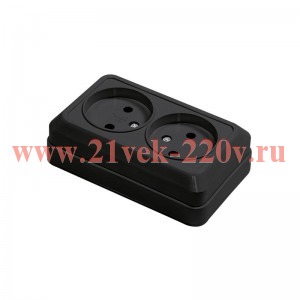 Розетка 2-м BOLLETO накладная 7102B черн. IN HOME 4690612061054