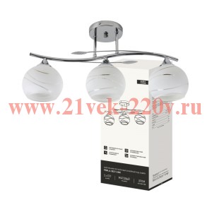 Светильник AURA PERLA-3Е27-LWC 3хE27 потолочн. линейный под лампу плафон матов.; хром IN HOME 469061