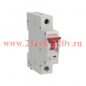 Выключатель модульный автоматический YON MB63 1P характеристика C 6А 4.5кА YON MB63S-1PC06