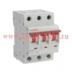 DKC Автоматический выключатель модульный YON max типа MD63N, 6кА, 3 полюса, хар-ка D, 10А
