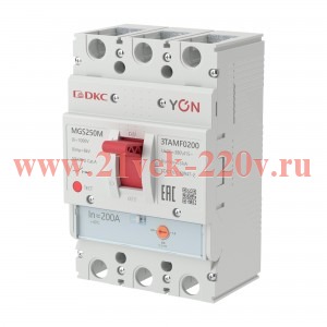 Выключатель автоматическийYON MGS250 3P 160-200A 25kA YON (группа DKC) MGS250M-3TAMF0200
