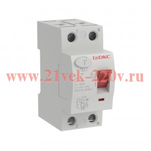 Устройство защитного отключения УЗО ВДТ YON MAX MDL100 2P 30мА 20А type A DKC MDL100-2P2-20-A