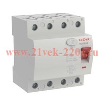 Устройство защитного отключения УЗО ВДТ YON MDL100 3P+N 63А 30мА тип AC DKC MDL100-4P2-63-AC