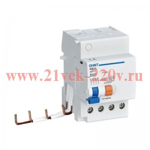 Дифференциальный автомат Chint NB1L-40 С16А 4P 30мА тип AC трехфазный электромеханический 6кА 7м (дифавтомат, АВДТ) 198111