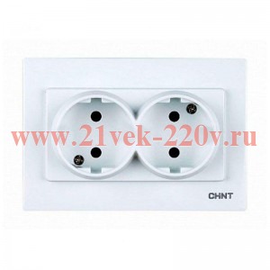 Розетка 2-м без заземл. контакта 16А 250В CHINT 715397
