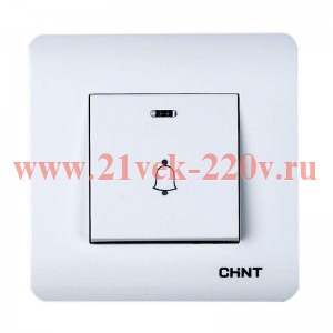 Выключатель дверного звонка с LED-подсветкой 10А 250В CHINT 715388